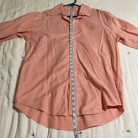 Brooks Brothers Madison Fit Shirt Button Down Solid Coral Color - Picture 8 of 8